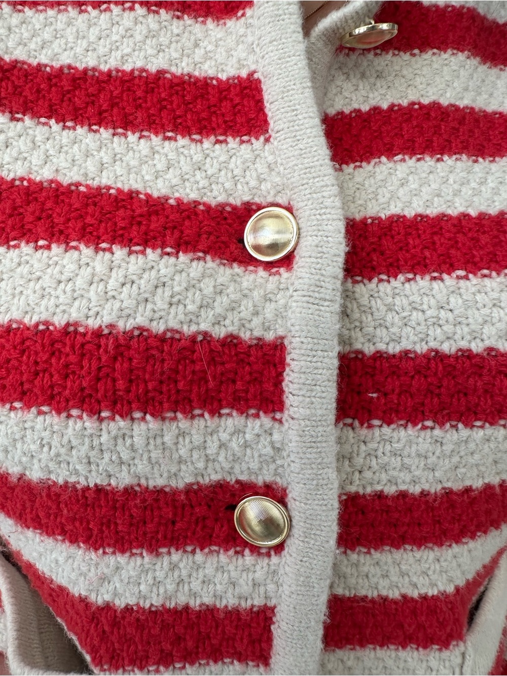 a new day Red and Cream Striped Knit Cardigan 2 piece set - Picture 3 of 6